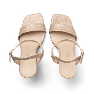 Sandalia de tacón ALEMI con textura cocodrilo