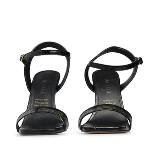 Sandalia de tacón ALEMI con textura cocodrilo