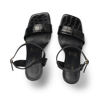 Sandalia de tacón ALEMI con textura cocodrilo