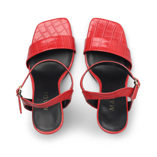 Sandalia de tacón ALEMI con textura cocodrilo