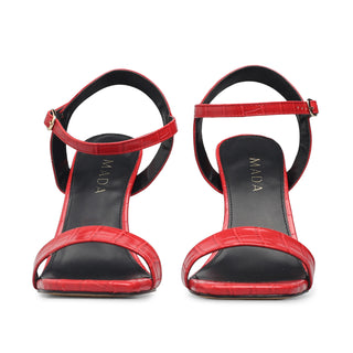 Sandalia de tacón ALEMI con textura cocodrilo