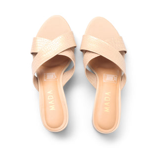 Sandalia CHIP con tiras cruzadas acabado cocodrilo