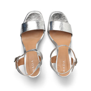 Sandalia de tacón CRISTINE con efecto acharolado