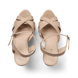 Sandalia de plataforma DIMITRA textura cocodrilo