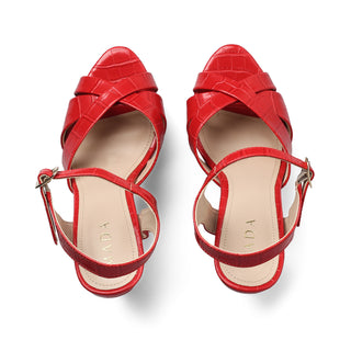 Sandalia de plataforma DIMITRA textura cocodrilo