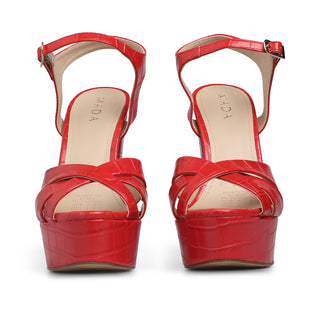 Sandalia de plataforma DIMITRA textura cocodrilo