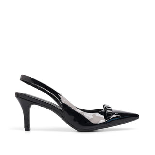 Tacón destalonado de piel HONEY con detalle de moño