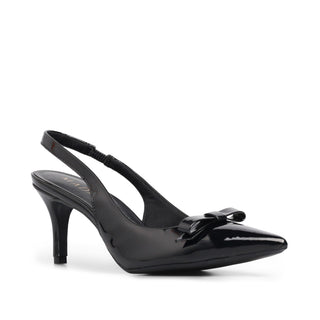 Tacón destalonado de piel HONEY con detalle de moño