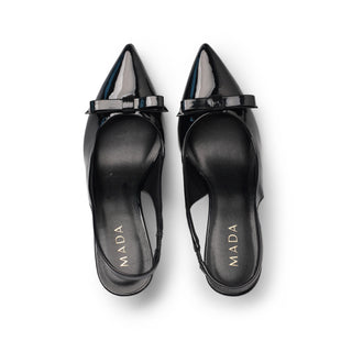 Tacón destalonado de piel HONEY con detalle de moño