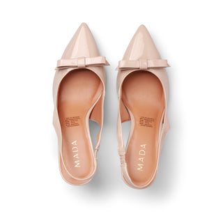 Tacón destalonado de piel HONEY con detalle de moño