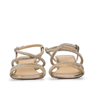 Sandalia de tacón IRALI con tiras cubiertas de pedrería