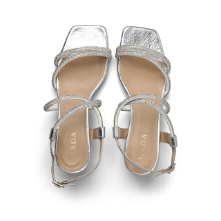 Sandalia de tacón IRALI con tiras cubiertas de pedrería