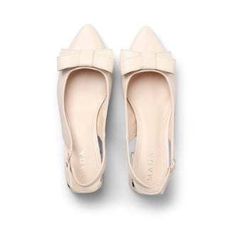 Zapatilla LOREY de tacón semi-abierto con detalle de moño