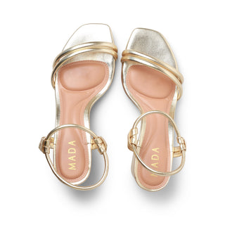 Sandalia LUCRECIA con tiras dobles brillantes