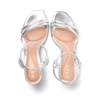 Sandalia LUCRECIA con tiras dobles brillantes