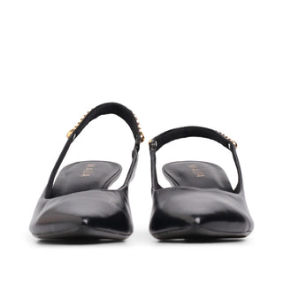 Tacón destalonado de piel MINSK con cadena