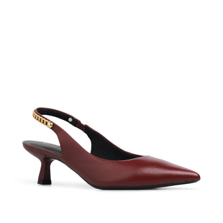 Tacón destalonado de piel MINSK con cadena