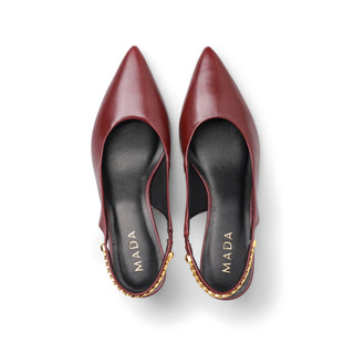 Tacón destalonado de piel MINSK con cadena