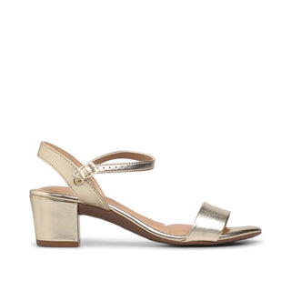 Sandalia de tacón bajo SKY de piel brillante