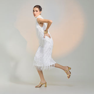 Sandalia de tacón piel color dorado