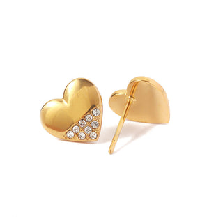 ARETES PEQUEÑOS DE CORAZÓN CON BRILLOS