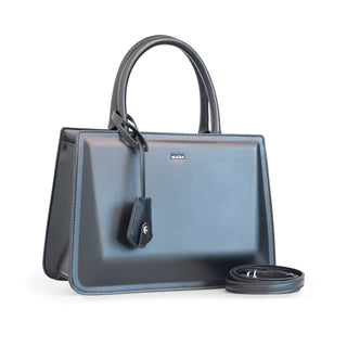 Bolsa satchel lisa AGATHA con doble asa y colgante decorativo