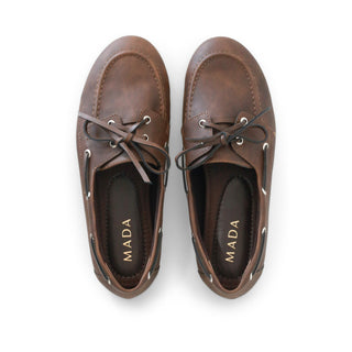 MOCASINES AMARA CON ACABADO GAMUZA Y PIEL.