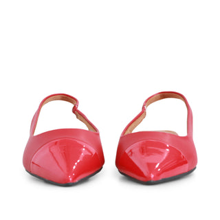 TACÓN DESTALONADO CEREZA CON PUNTA DE CHAROL