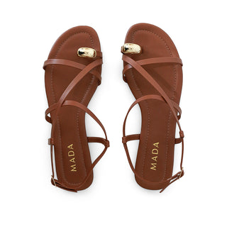 SANDALIA DE PISO COSTELA CON DETALLE DORADO