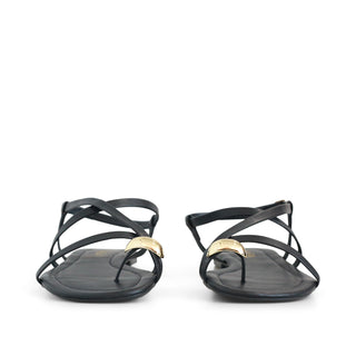 SANDALIA DE PISO COSTELA CON DETALLE DORADO