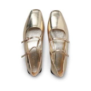 Balerina efecto metalizado DALY con doble tira delantera