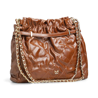 Bolsa crossbody acolchada DUNA con correa de cadena