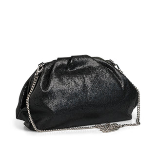 Clutch fruncido ESFERA con acabado metálico brillante
