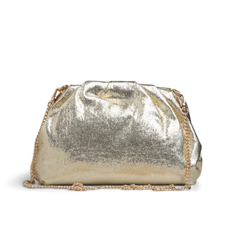 Clutch fruncido ESFERA con acabado metálico brillante