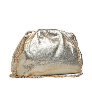 Clutch fruncido ESFERA con acabado metálico brillante
