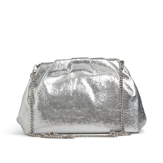 Clutch fruncido ESFERA con acabado metálico brillante