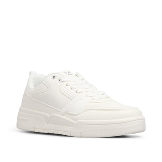 Tenis blanco básico FLOW en combinación de texturas