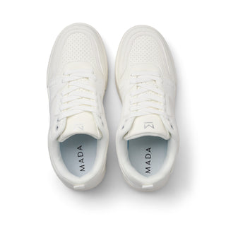 Tenis blanco básico FLOW en combinación de texturas