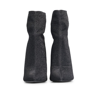 Botín de tacón fino alto LEO con tela elástica brillosa