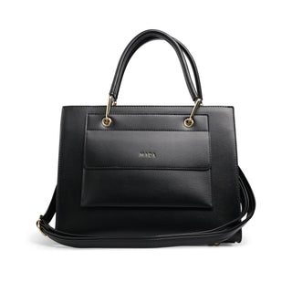 Bolsa tote OBSIDIANA con acabado de piel brillante