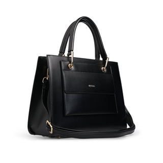 Bolsa tote OBSIDIANA con acabado de piel brillante