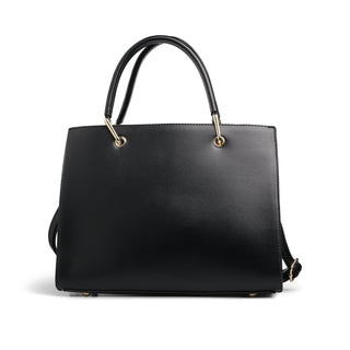 Bolsa tote OBSIDIANA con acabado de piel brillante