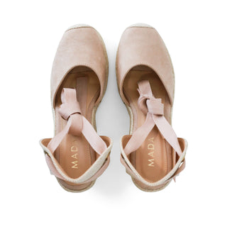 ALPARGATA DE PLATAFORMA OLIVA CON AJUSTE DE CINTAS