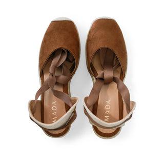 ALPARGATA DE PLATAFORMA OLIVA CON AJUSTE DE CINTAS