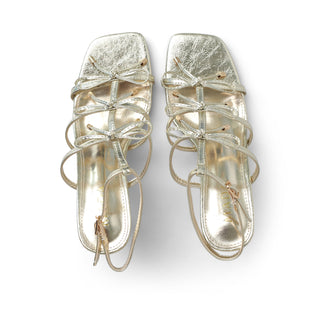 Sandalia de tacón PLISSE con detalle de moño