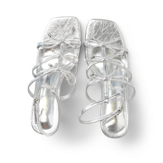 Sandalia de tacón PLISSE con detalle de moño