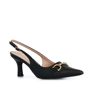TACÓN DESTALONADO PRAGA CON DETALLE DORADO