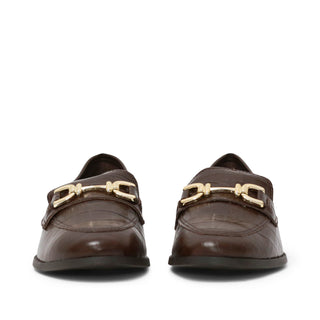 Mocasín de piel RUST con hebilla decorativa