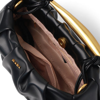Bolsa con asa metálica SENNA acabado tipo satinada/tornasol