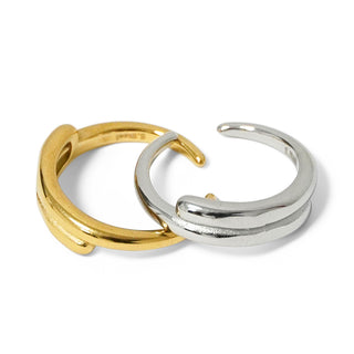 ANILLO DOBLE BANDA CRUZADA